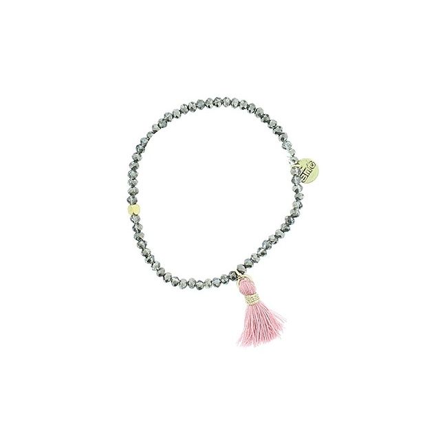 PULSERA CUENTAS FACETADAS FLECO