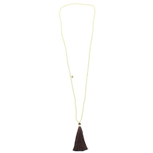 COLLAR LARGO CUENTAS FACETADAS COLG. FLECO