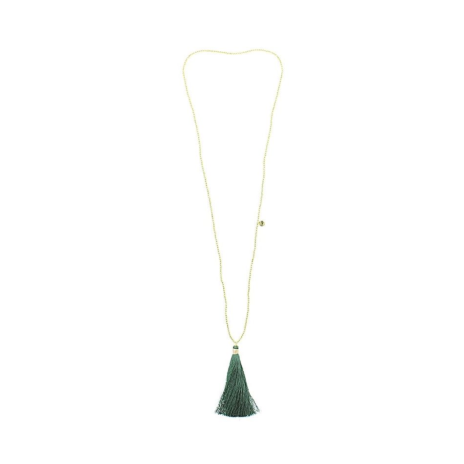 COLLAR LARGO CUENTAS FACETADAS COLG. FLECO