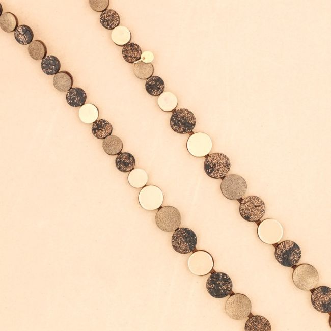 COLLAR LARGO METAL CUERO ANTE