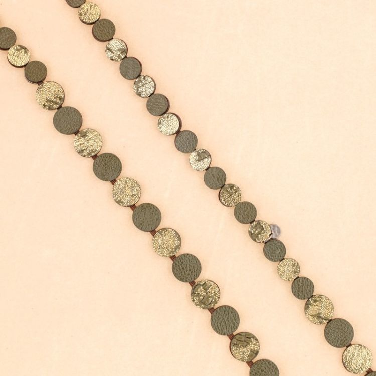 SUEDE LEATHER METAL LONG NECKLACE 2