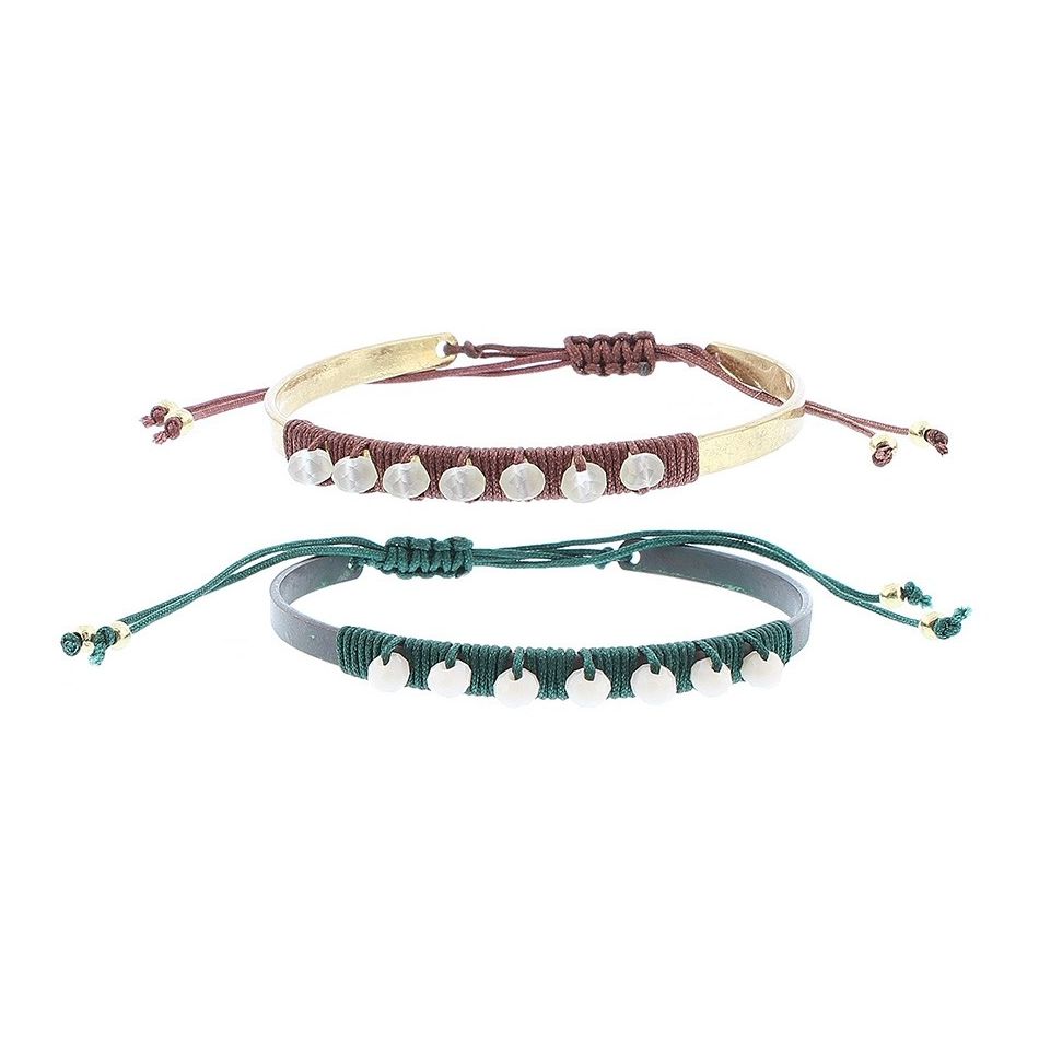 PULSERA  MACRAMÉ CRISTALES FACETADOS
