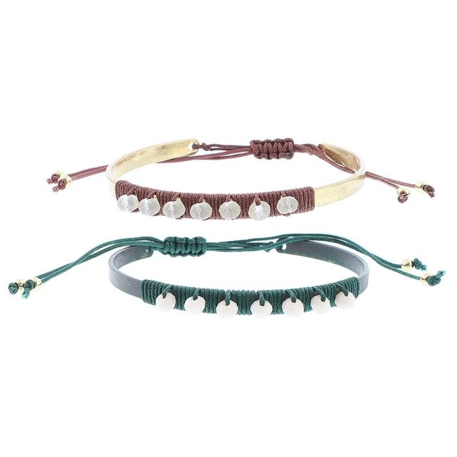 PULSERA  MACRAMÉ CRISTALES FACETADOS