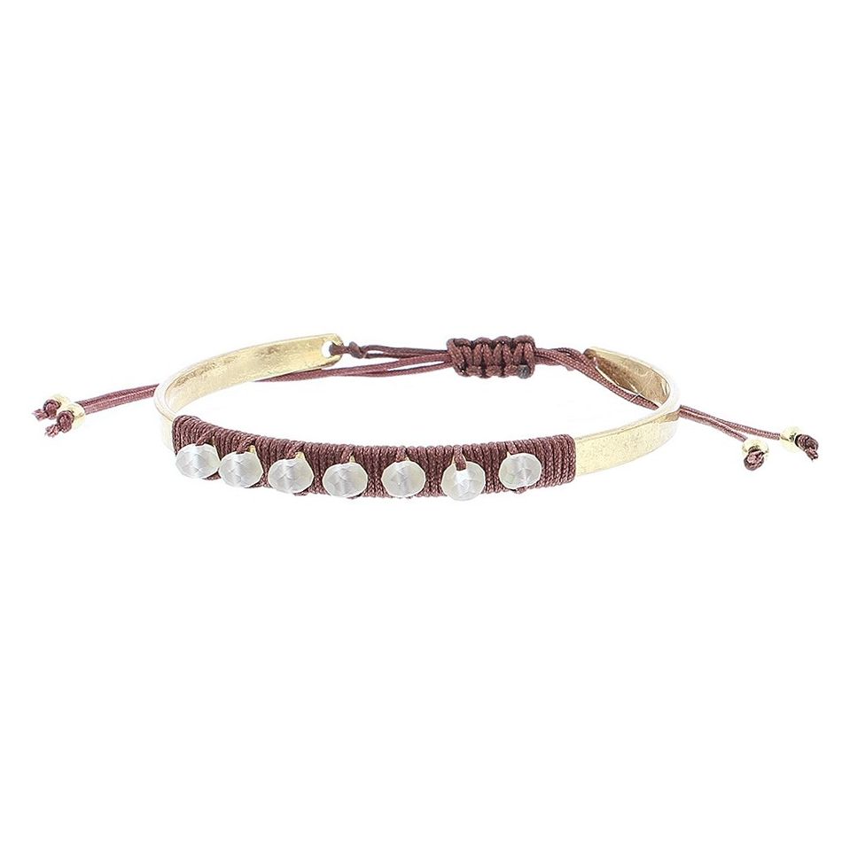 PULSERA  MACRAMÉ CRISTALES FACETADOS