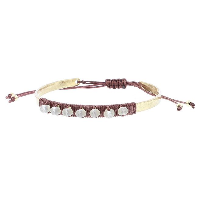 PULSERA  MACRAMÉ CRISTALES FACETADOS