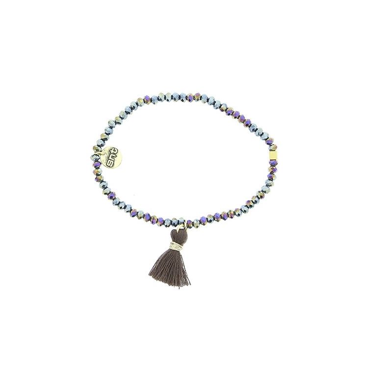 PULSERA CUENTAS FACETADAS FLECO 2