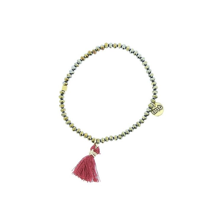 PULSERA CUENTAS FACETADAS FLECO