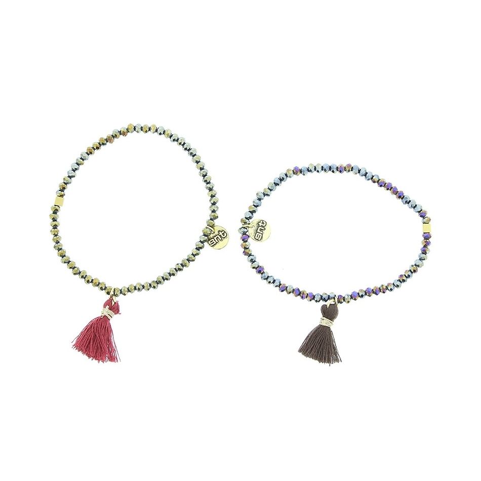 FRINGED FACETED BEADS BRACELET