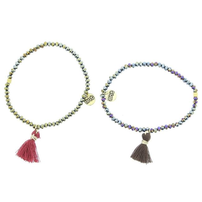 FRINGED FACETED BEADS BRACELET