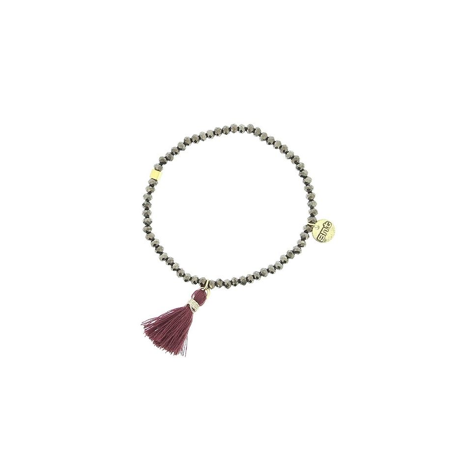 PULSERA CUENTAS FACETADAS FLECO
