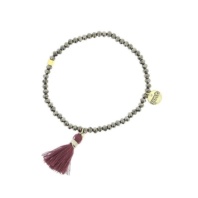 PULSERA CUENTAS FACETADAS FLECO