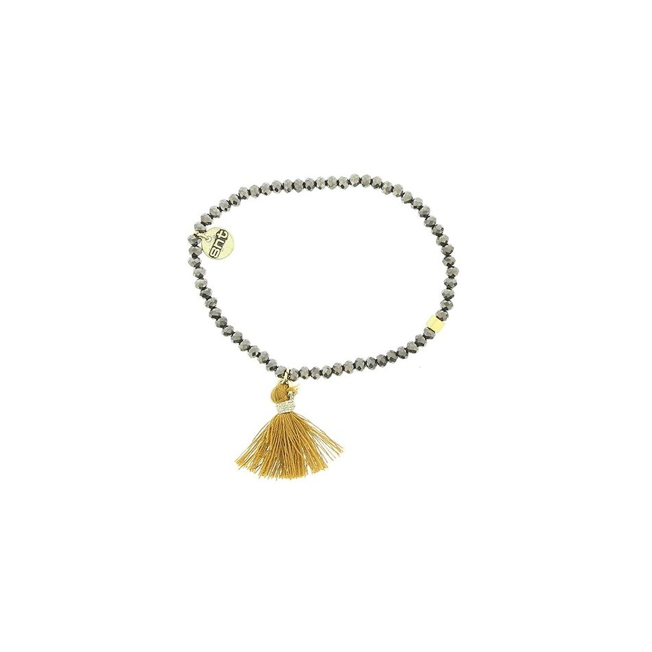 PULSERA CUENTAS FACETADAS FLECO