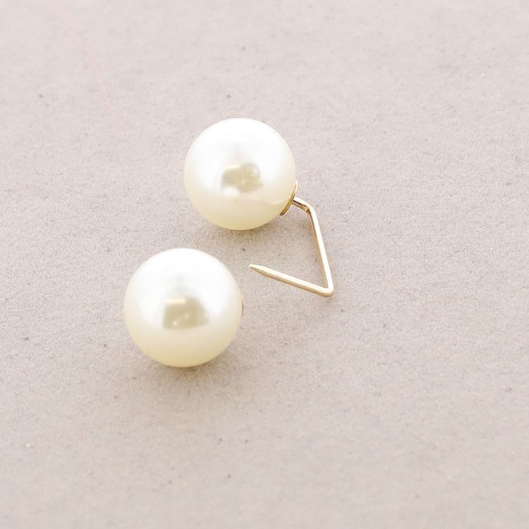 DOUBLE BALL IMITATION PEARL BROOCH