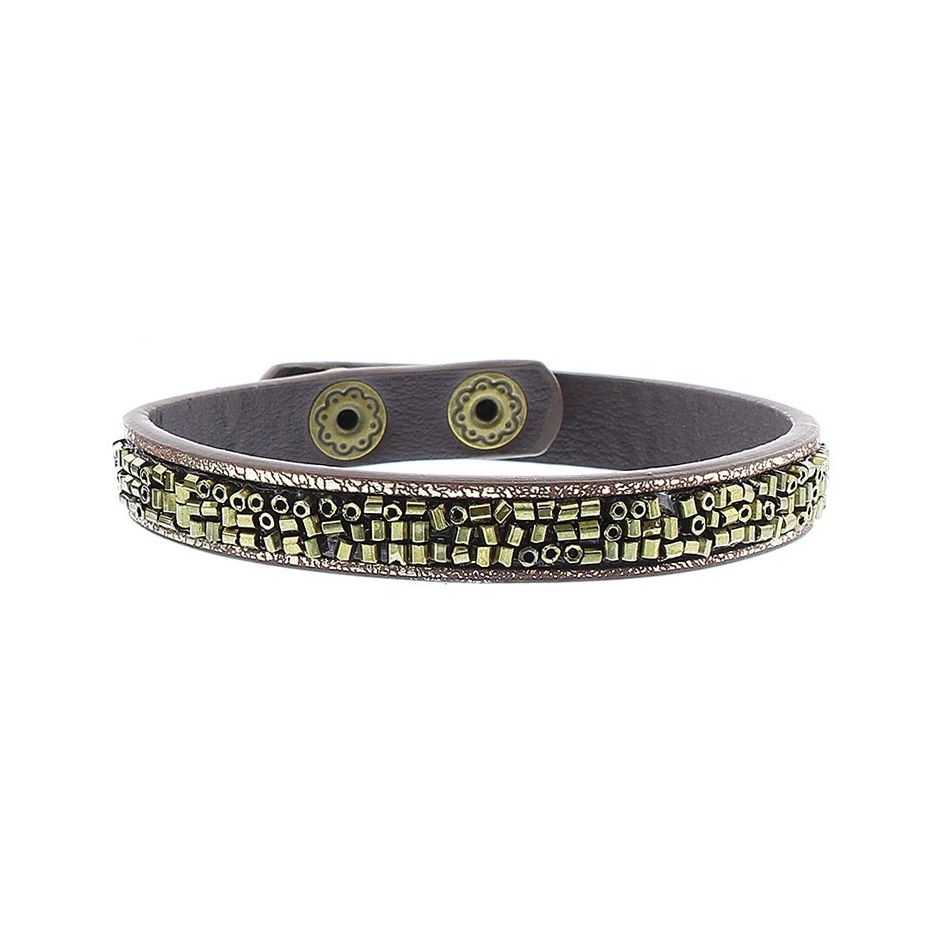 BEADED IMITATION LEATHER BRACELET
