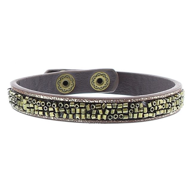 BEADED IMITATION LEATHER BRACELET
