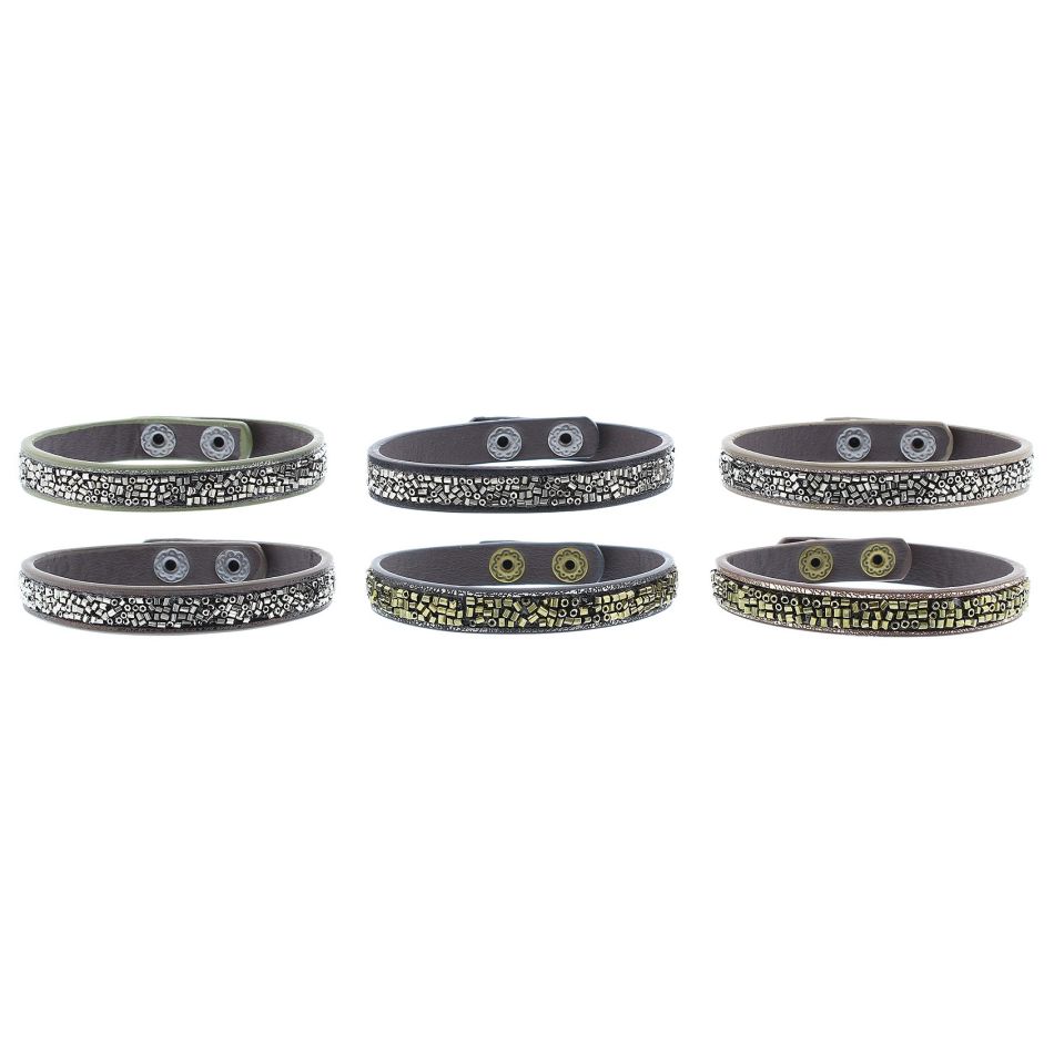 BEADED IMITATION LEATHER BRACELET