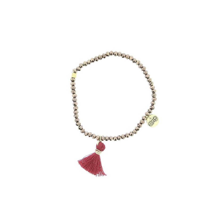 PULSERA CUENTAS FACETADAS FLECO