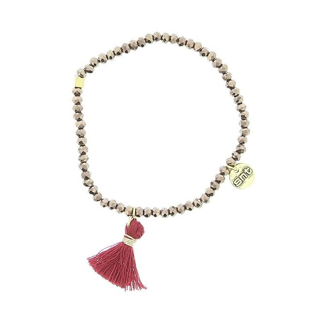 PULSERA CUENTAS FACETADAS FLECO
