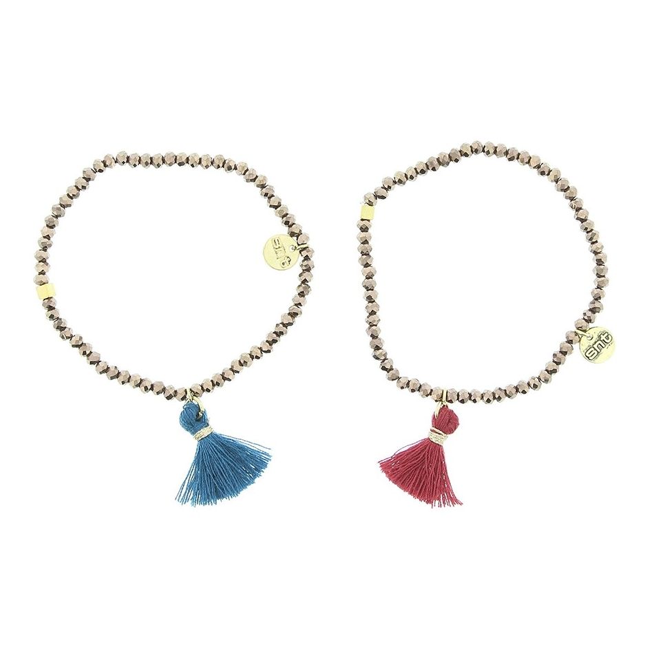 PULSERA CUENTAS FACETADAS FLECO