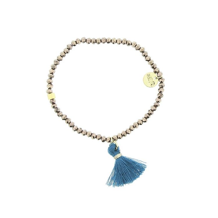 PULSERA CUENTAS FACETADAS FLECO