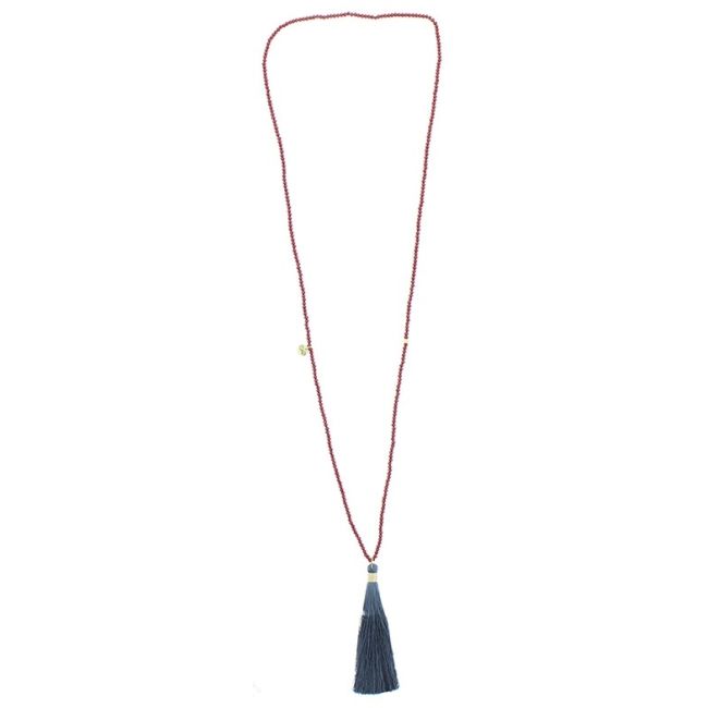 LONG FRINGE PENDANT NECKLACE