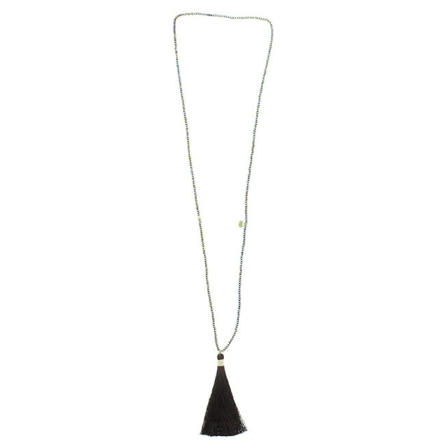 LONG FRINGE PENDANT NECKLACE