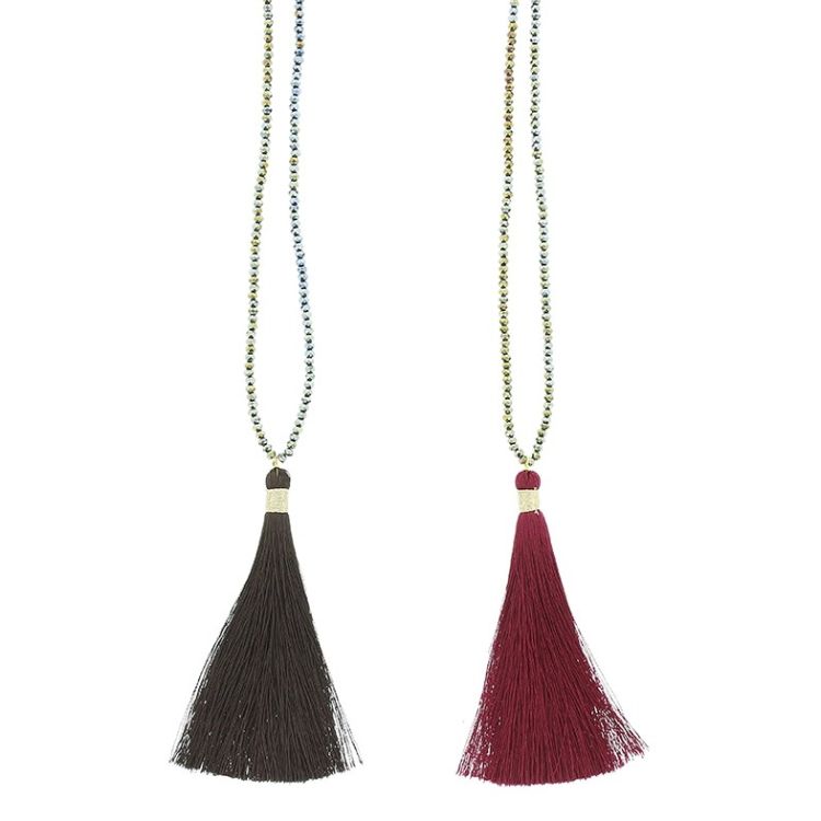 LONG FRINGE PENDANT NECKLACE 2