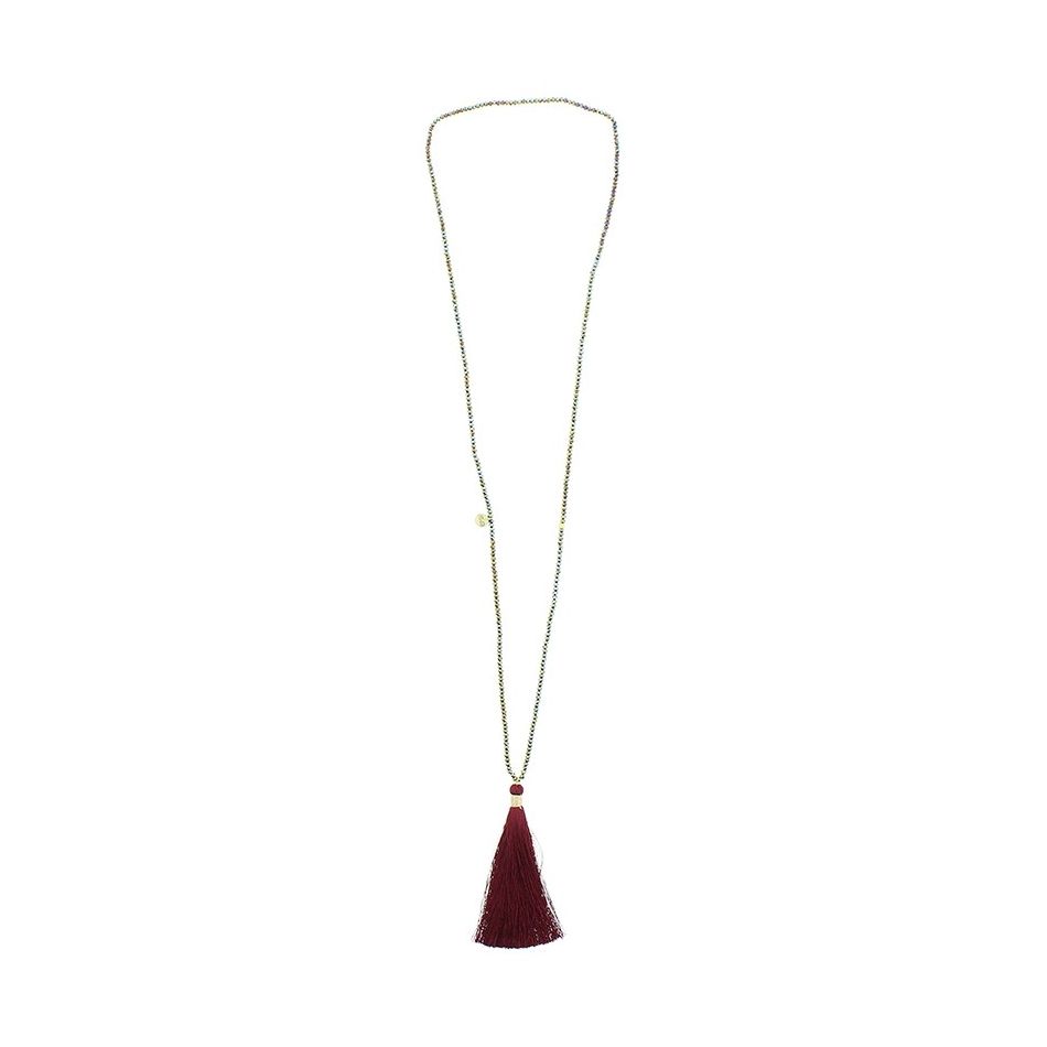 COLLAR LARGO COLGANTE FLECO