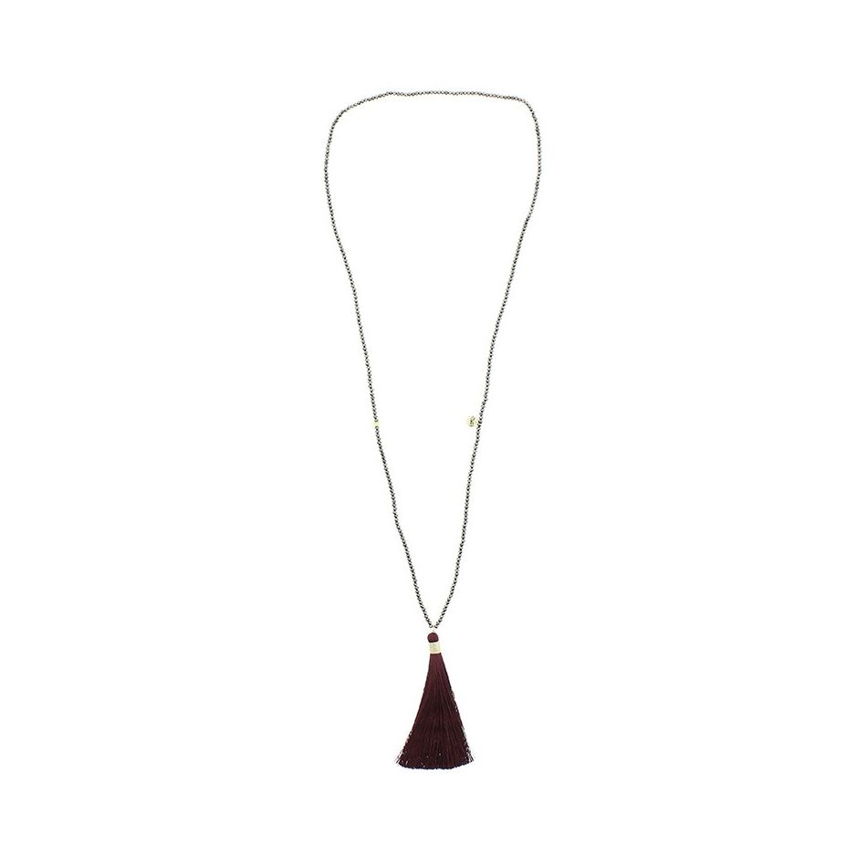 COLLAR LARGO COLGANTE FLECO