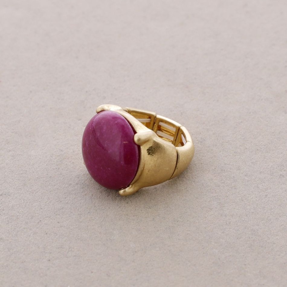 STONE METAL ELASTIC RING