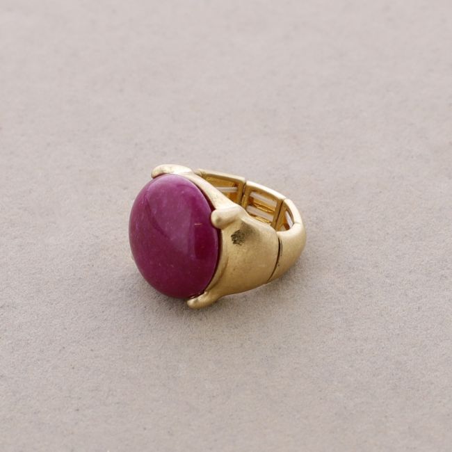 STONE METAL ELASTIC RING
