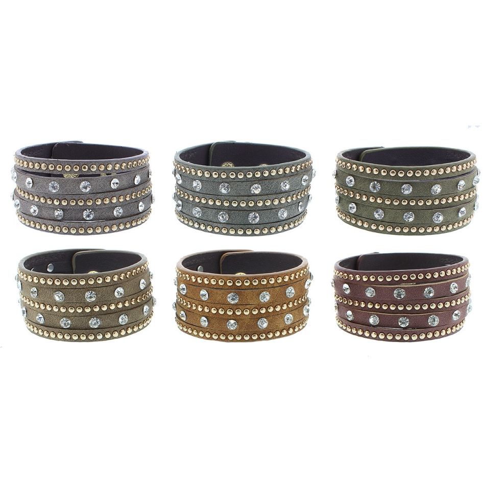 PULSERA POLIPIEL CRISTALES REMACHES