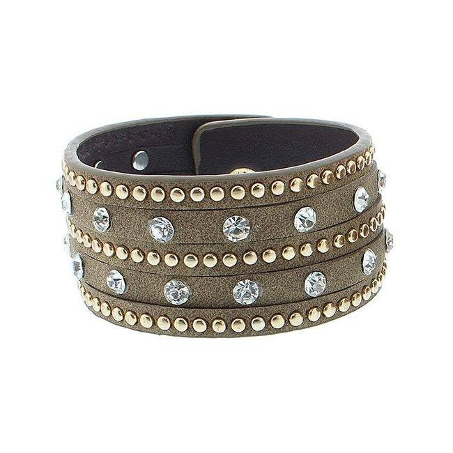 PULSERA POLIPIEL CRISTALES REMACHES