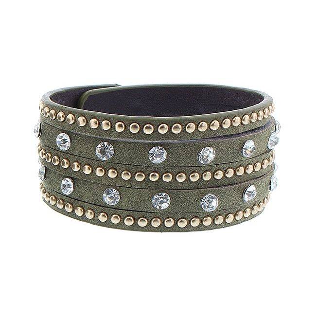 PULSERA POLIPIEL CRISTALES REMACHES