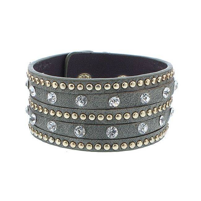PULSERA POLIPIEL CRISTALES REMACHES