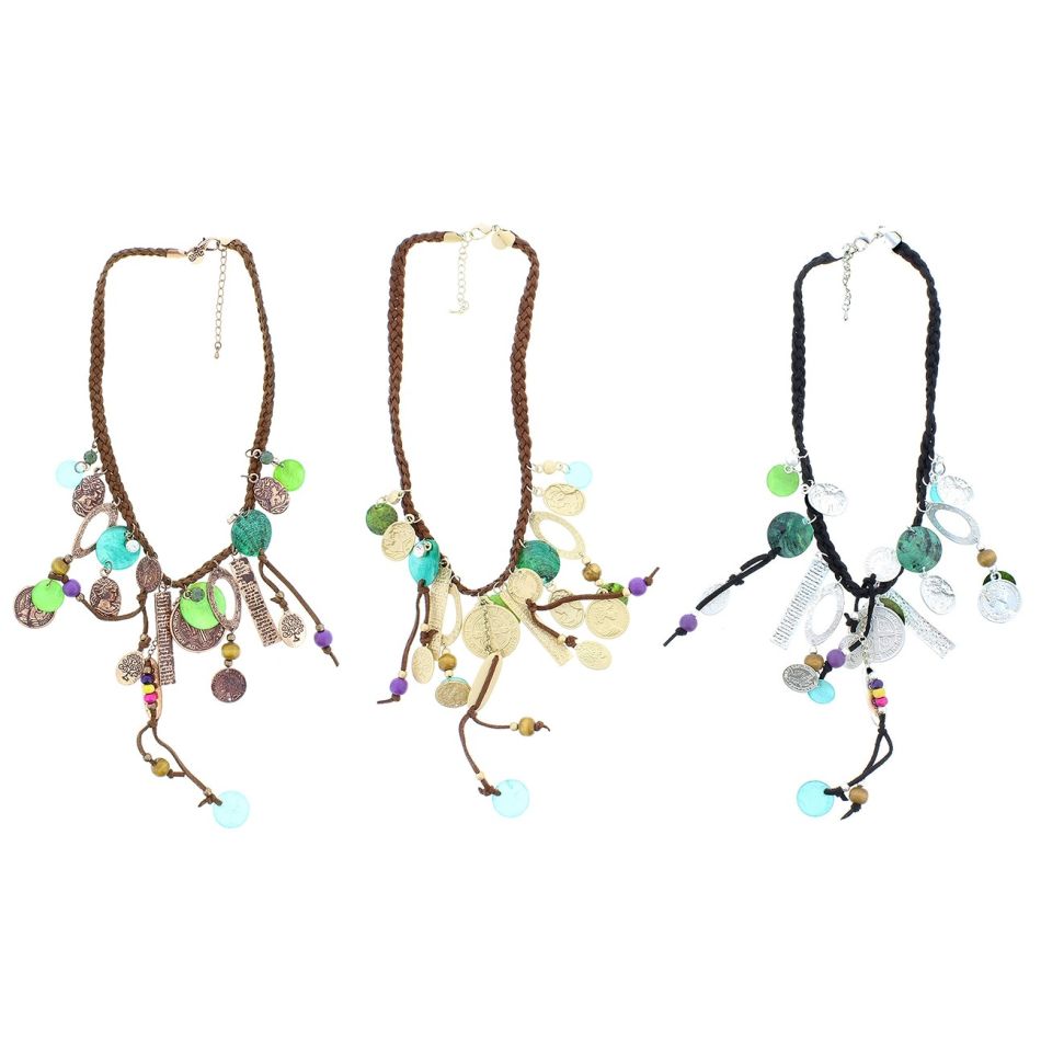 SHORT NECKLACE WITH BEAD PENDANTS