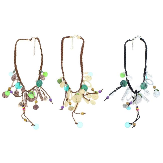 SHORT NECKLACE WITH BEAD PENDANTS