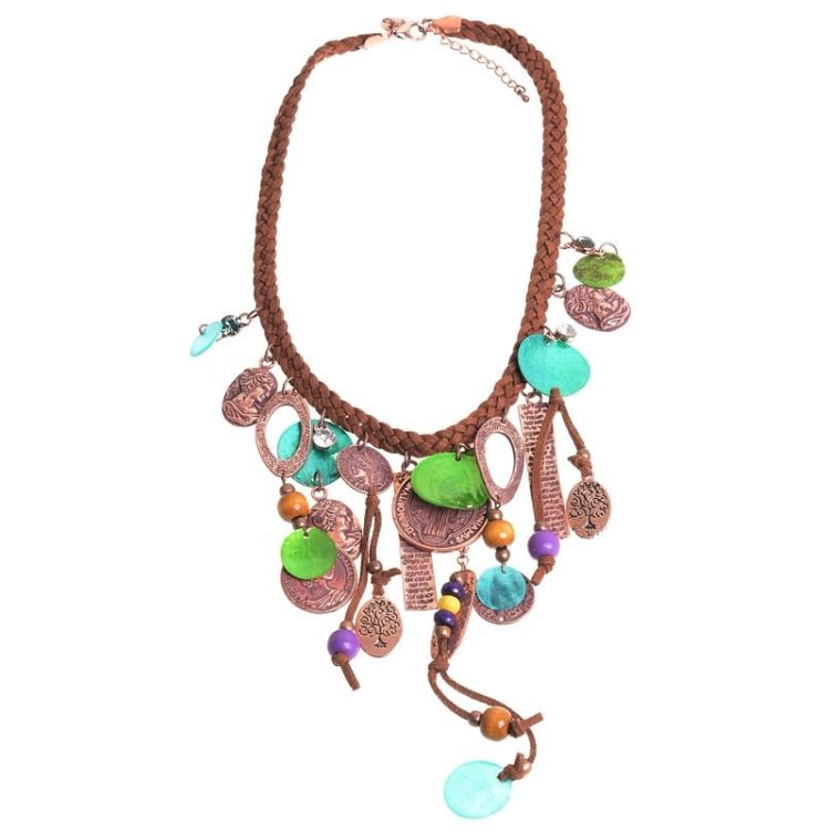 SHORT NECKLACE WITH BEAD PENDANTS 2
