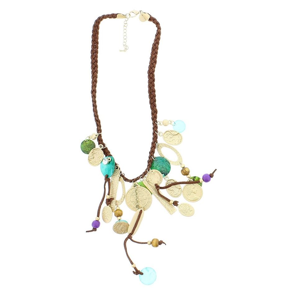 SHORT NECKLACE WITH BEAD PENDANTS