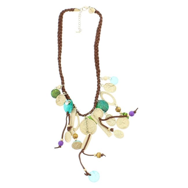 SHORT NECKLACE WITH BEAD PENDANTS