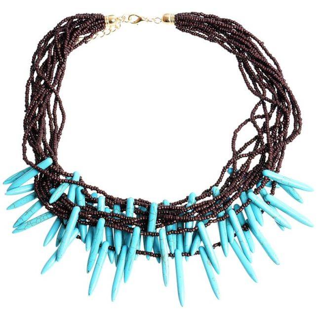 SHORT NECKLACE WITH SPIKED STONES