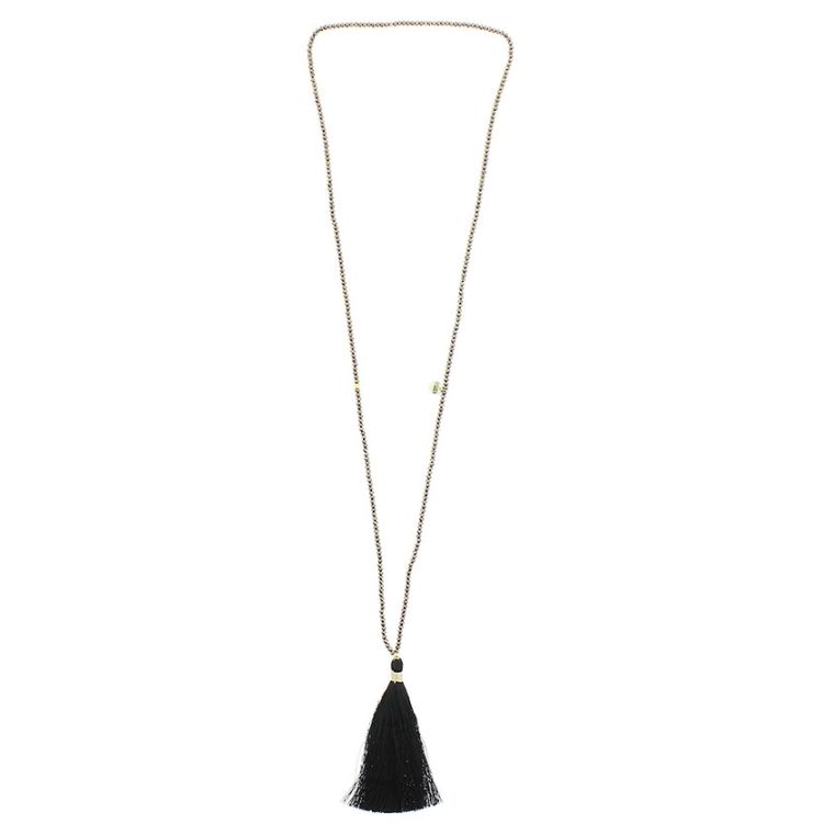 LONG FRINGE PENDANT NECKLACE