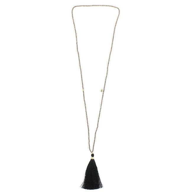 LONG FRINGE PENDANT NECKLACE