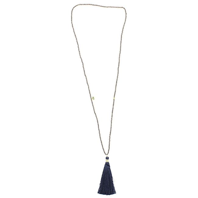 LONG FRINGE PENDANT NECKLACE