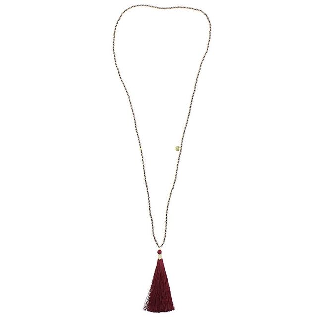 LONG FRINGE PENDANT NECKLACE