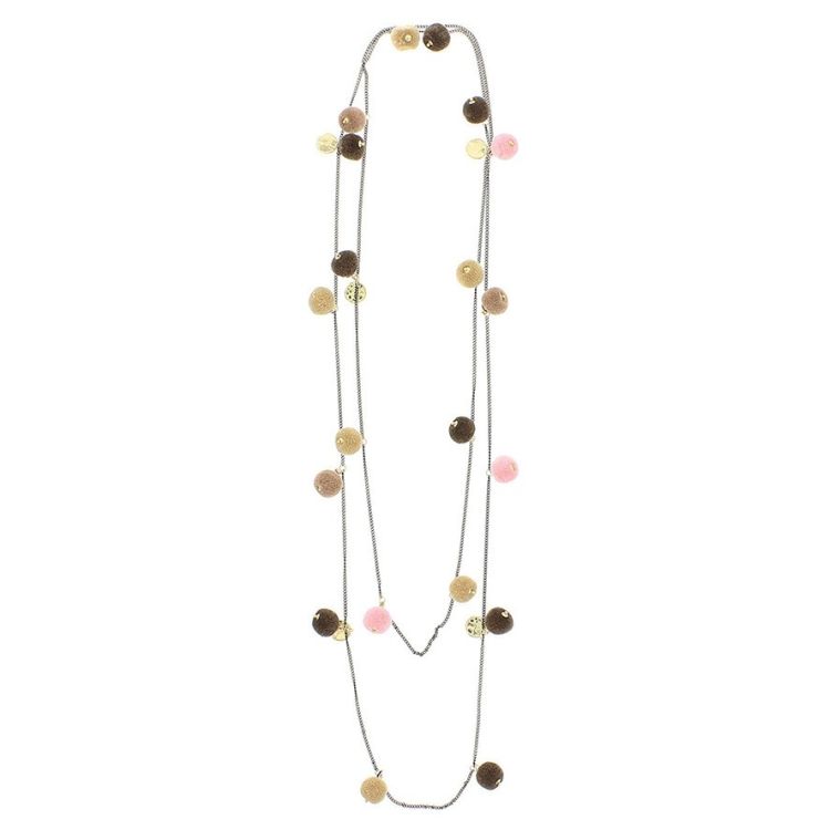 LONG POMPOM CHAIN NECKLACE