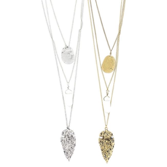 FINE TRIPLE PENDANT SHORT NECKLACE