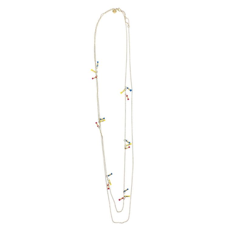 COLLAR LARGO FINO CADENA FLECOS