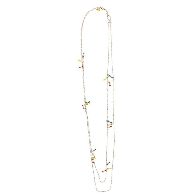 LONG FINE NECKLACE WITH FRINGE CHAIN