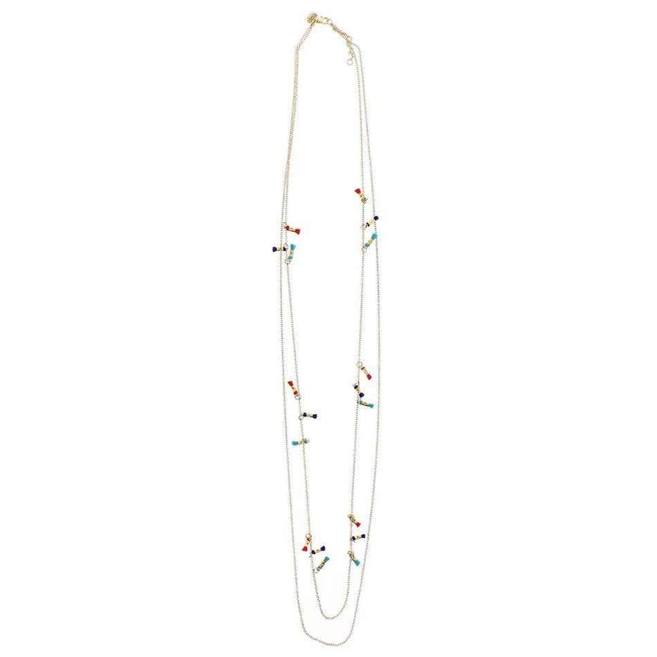 LONG FINE NECKLACE WITH FRINGE CHAIN